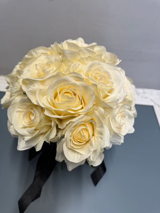 Black Tie - Bridal Rose Bouquet (YOURS TO KEEP)